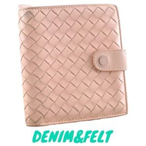 🩷Bottega Veneta Nappa Intrecciato French Flap Pink Leather Bi-Fold Wallet🩷